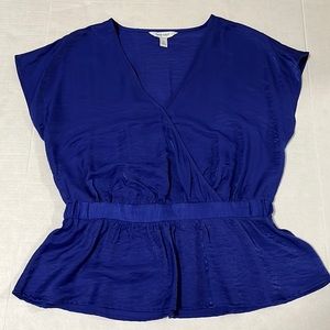 Nine West Pleated Peplum Blouse